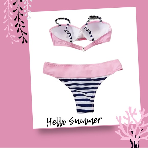 2-Pc Striped PushUp Underwire Bikini NWT - Picture 2 of 10